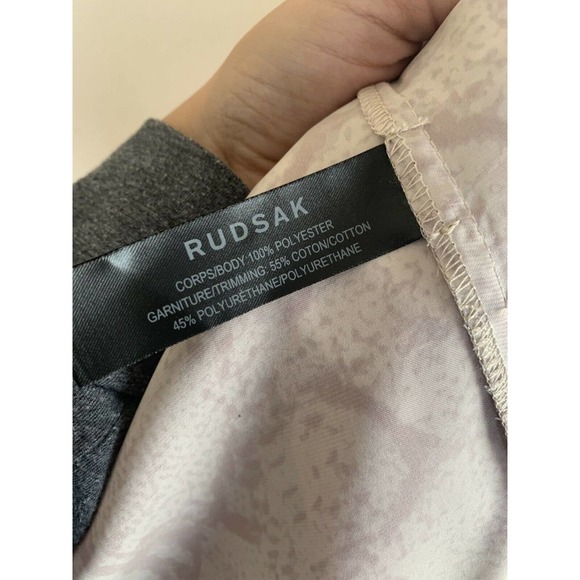 Rudsak Snakeskin Printed Mini Dress Small Womens Pink Faux Leather Trim Belt Top - Picture 10 of 12